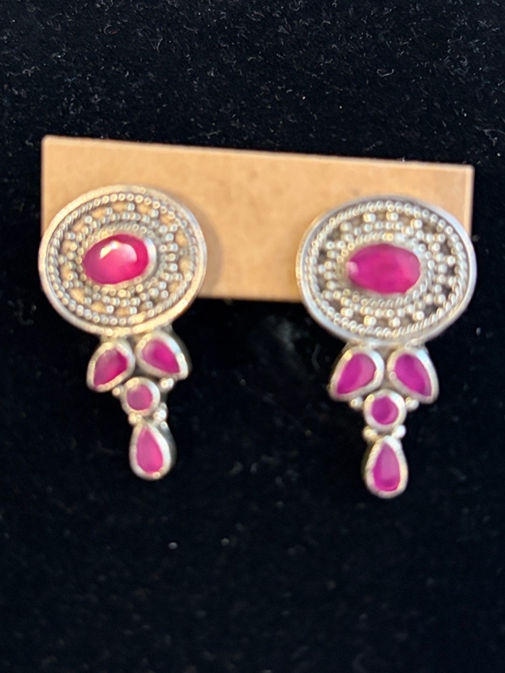 New Elegant Pink Stone Drop Earrings - Women Jewelry